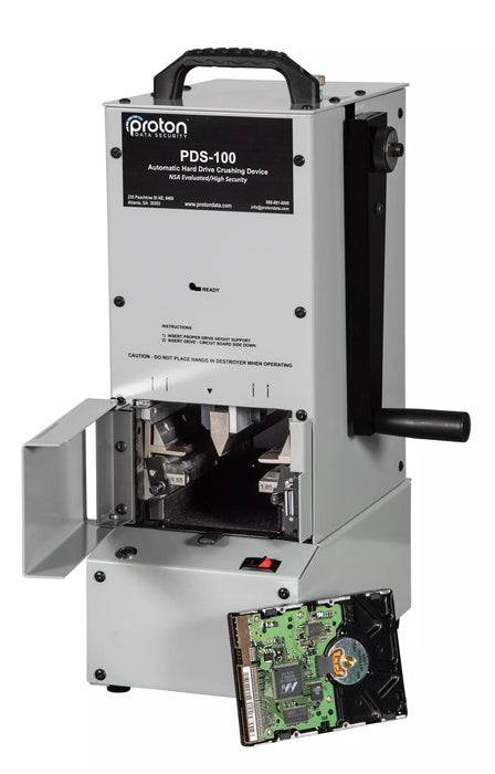 Proton PDS-100 Hard Drive Crusher (electrically and/or manually powered)